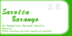 sarolta baranyo business card
